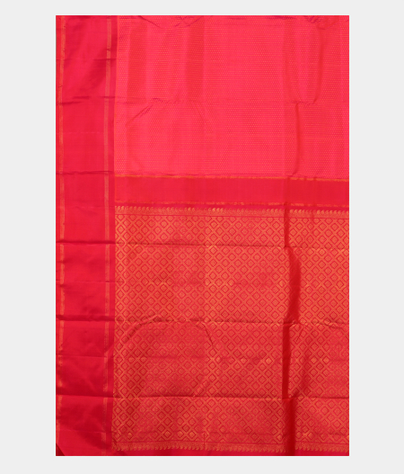 Pinkish Orange Handwoven Kanjivaram Silk Saree T2855254