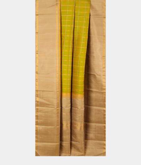 Yellowish Green Handwoven Kanjivaram Silk Saree T2838782