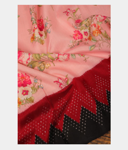 Pink Ikat Silk Saree T2866895
