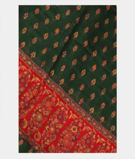 Bottle Green Cashmere Kani Silk Saree T286586-image