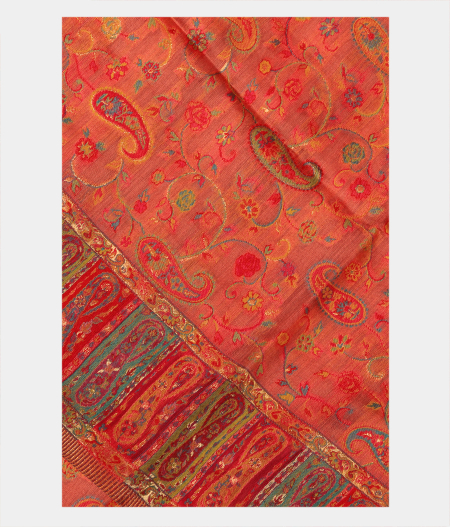 Peach Cashmere Kani Silk Dupatta T286617-image
