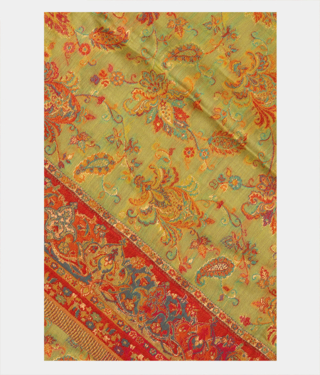Light Green Cashmere Kani Silk Dupatta T286609-image