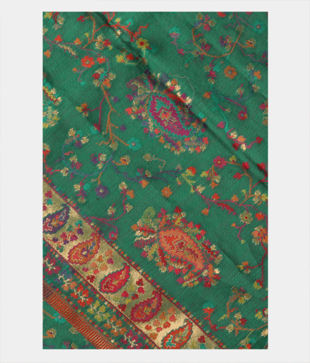 Green Cashmere Kani Silk Dupatta T286610-image