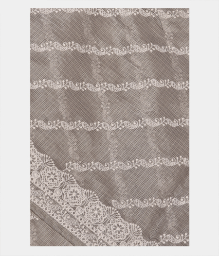 Grey Silk Kota Embroidery Saree T287279-image