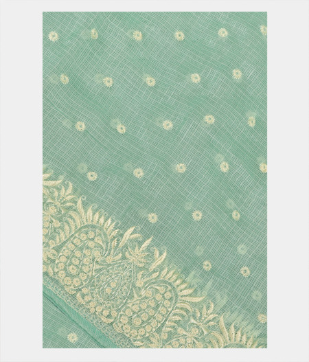 Blue Silk Kota Embroidery Saree T287285-image