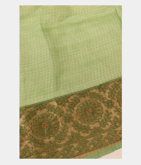 Yellow Silk Kota Embroidery Saree T2877403