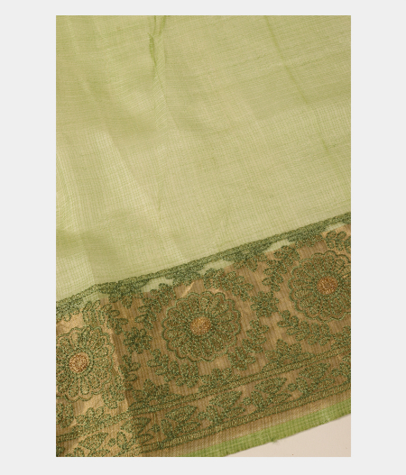 Peach Silk Kota Embroidery Saree T2877373