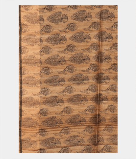 Black Tussar Printed Saree T2899753