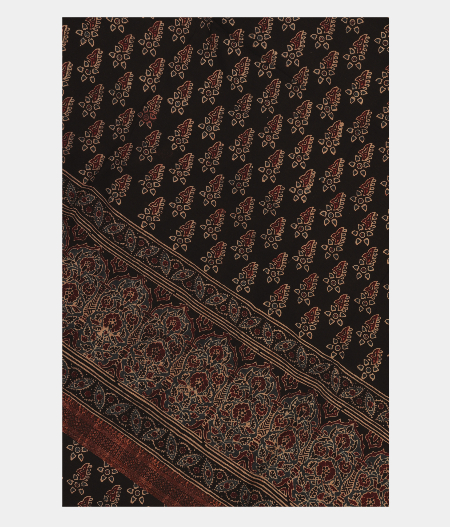 Black Ajrakh Cotton SareeT290413-image