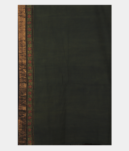 Green Ajrakh Cotton Saree T2904183