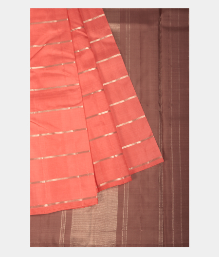 Peach Handwoven Kanjivaram Silk Saree T2925652