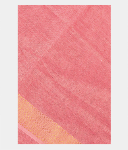 Pink Handwoven Linen Saree T246122-image