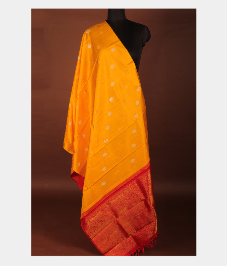 Yellow Handwoven Kanjivaram Silk Dupatta T240391-image