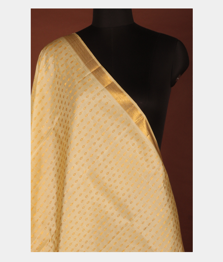 Cream Kanjivaram Silk Dupatta T2939132