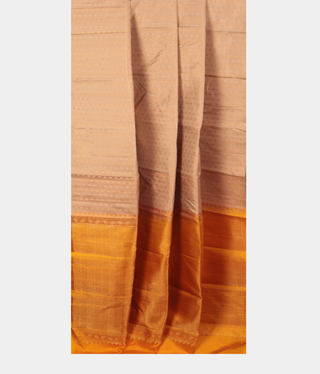 Beige Handwoven Kanjivaram Silk Saree T2945372