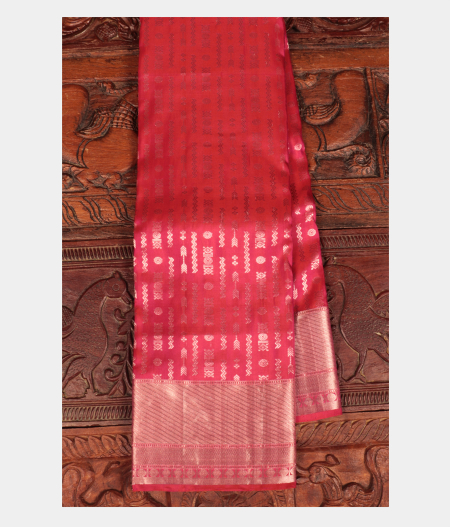 Pinkish Orange Handwoven Kanjivaram Silk Saree T254000-image