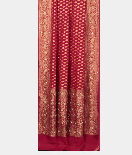 Magenta Banaras Georgette Silk Saree T2677752