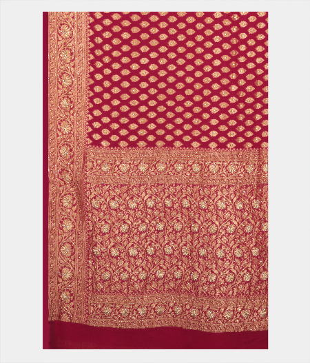 Magenta Banaras Georgette Silk Saree T2677754