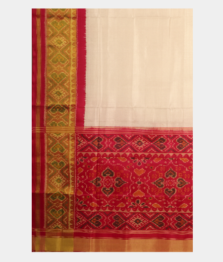 White Patola Silk Saree T2879014