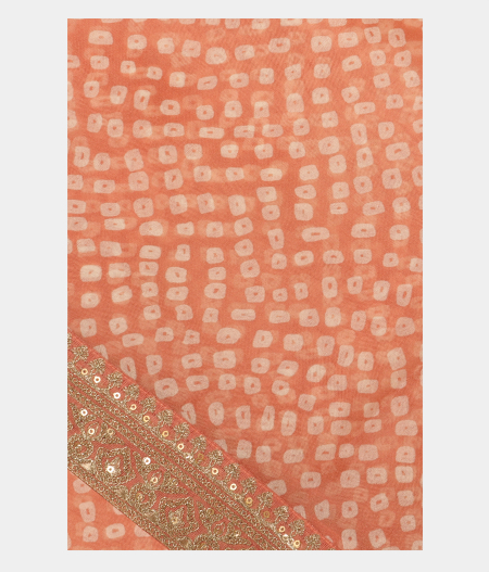 Peach Kora Organza Printed Saree T295329-image