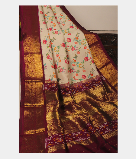 Grey Ikat Silk Saree T293751-image