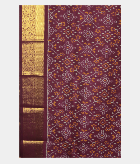 Grey Ikat Silk Saree T2937514