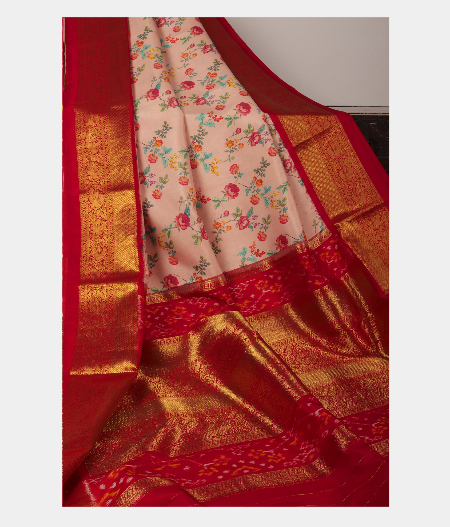 Light Pink Ikat Silk Saree T293752-image