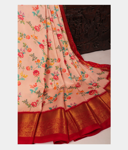 Light Pink Ikat Silk Saree T2937522