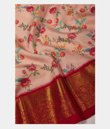 Light Pink Ikat Silk Saree T2937523