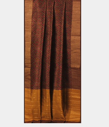 Brown Tussar Printed Saree T2792272