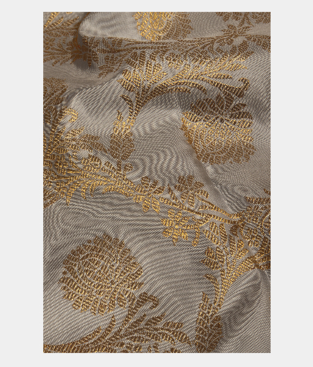 Bluish Grey Handwoven Kanjivaram Silk Saree T2720543