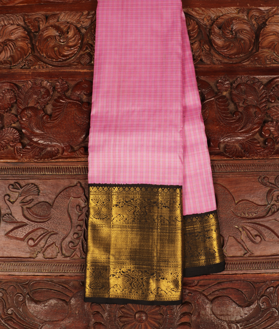 Lavender Pink Handwoven Kanjivaram Silk Saree T152348-image