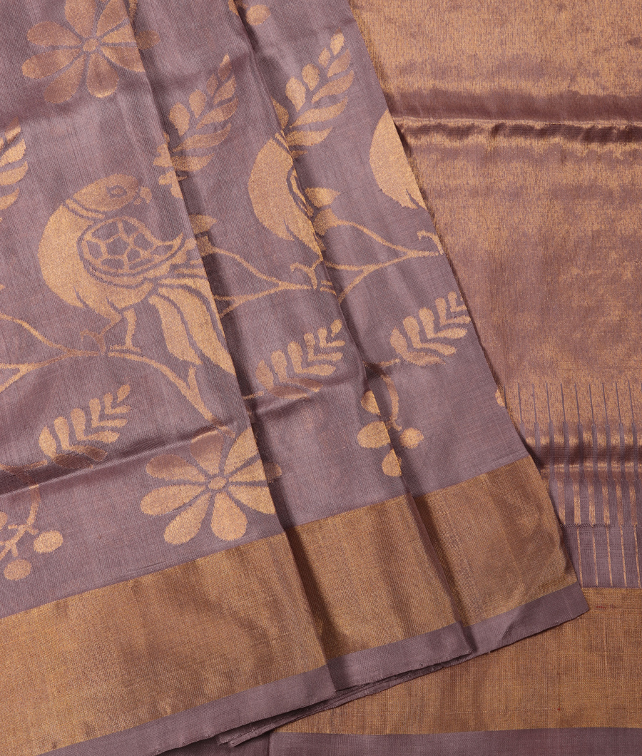 Greyish Lavender Uppada Silk Saree T2460573