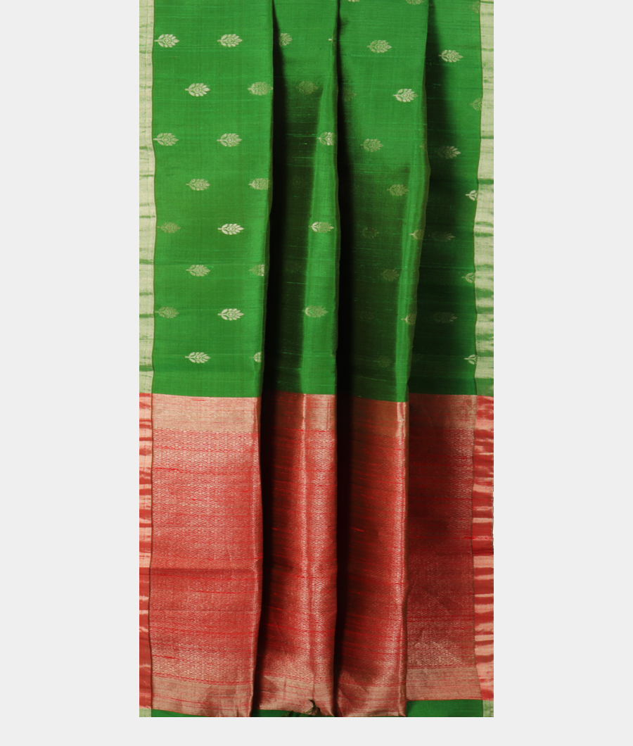 Green Woven Raw Silk Saree T2775722