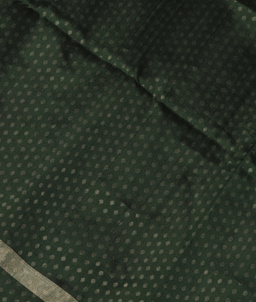 Bottle Green Woven Raw Silk Saree T282392-image