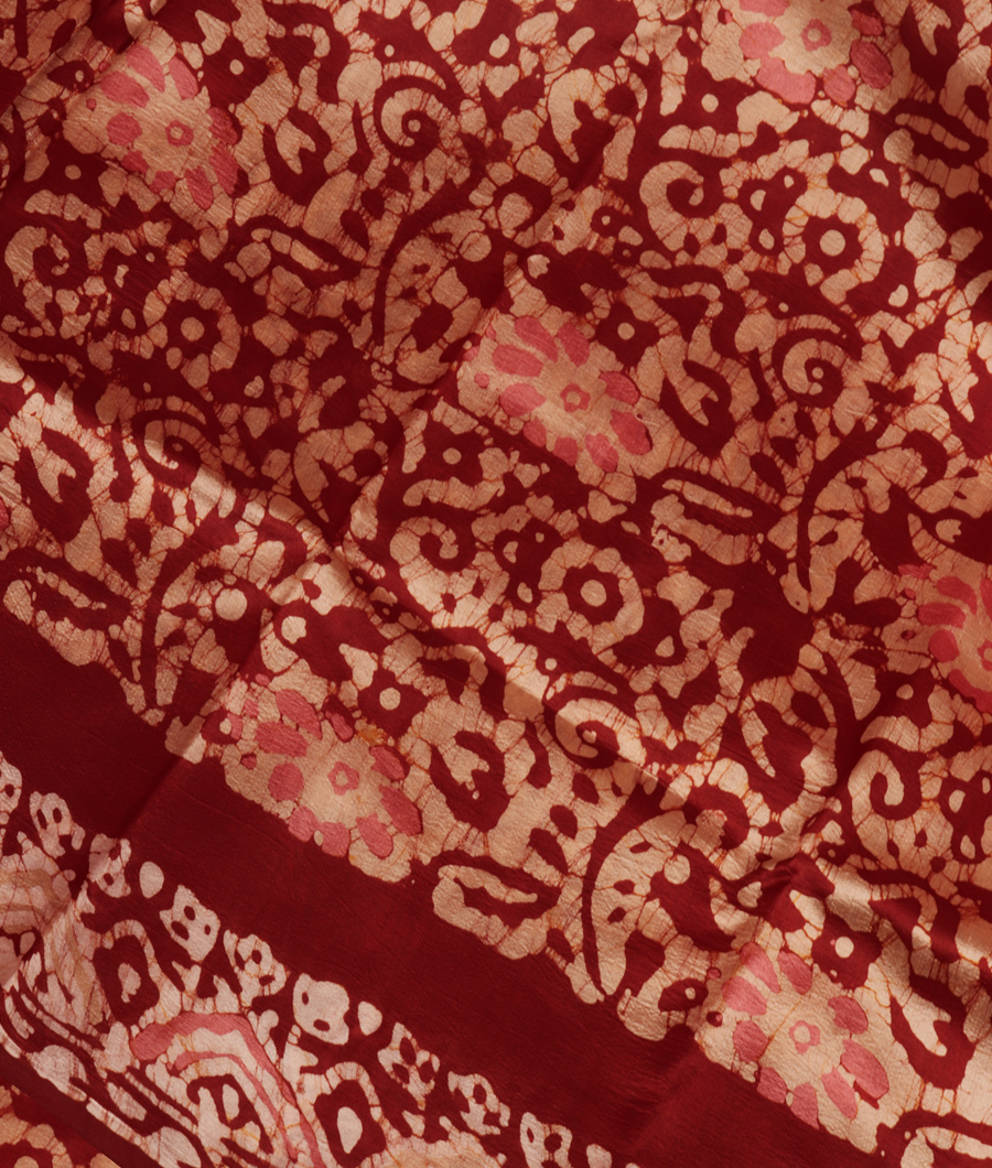 Maroon Printed Raw Silk Saree T197605-image