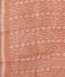 Peach and off white Printed Raw Silk Saree T2719073