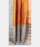 Yellow and Brown Handwoven Kanjivaram Silk Saree T1366672