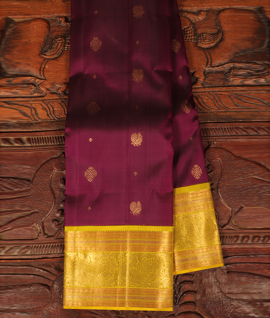 Purple Handwoven Kanjivaram Silk Saree T295747-image