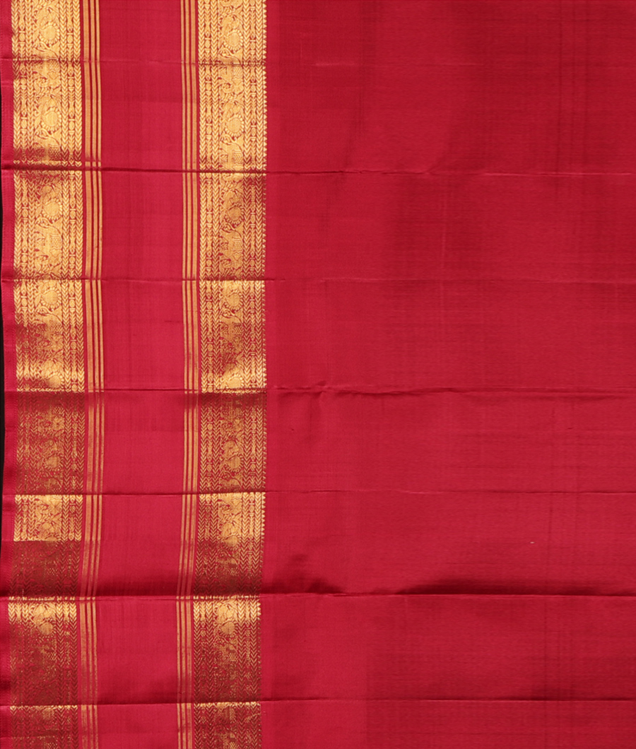 Black Handwoven Kanjivaram Silk Saree T2439423