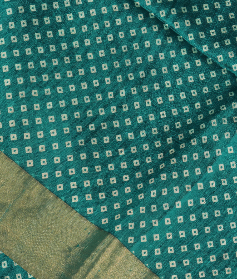 Blue Printed Raw Silk Saree T281692-image