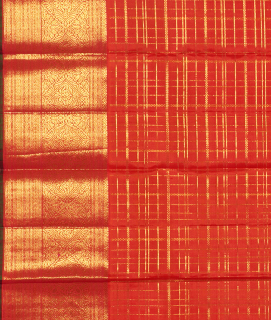 Pinkish Orange Handwoven Kanjivaram Silk Saree T2318023