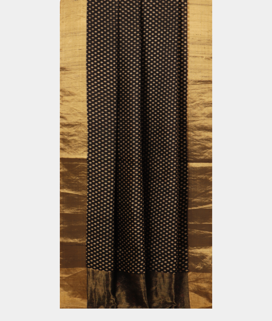 Black  Printed Raw Silk Saree T2816952