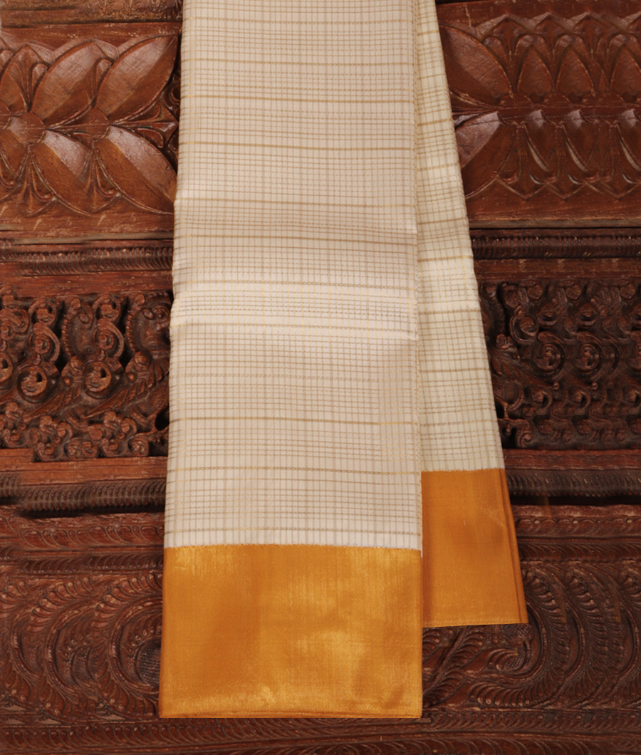 White Handwoven Kanjivaram Silk Saree T274562-image