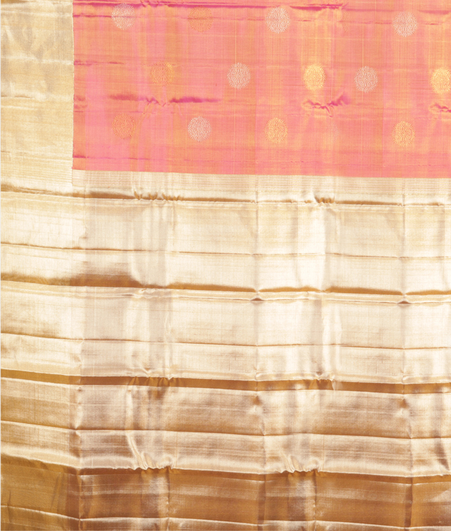Pink Handwoven Kanjivaram Tissue Silk Saree T2289754