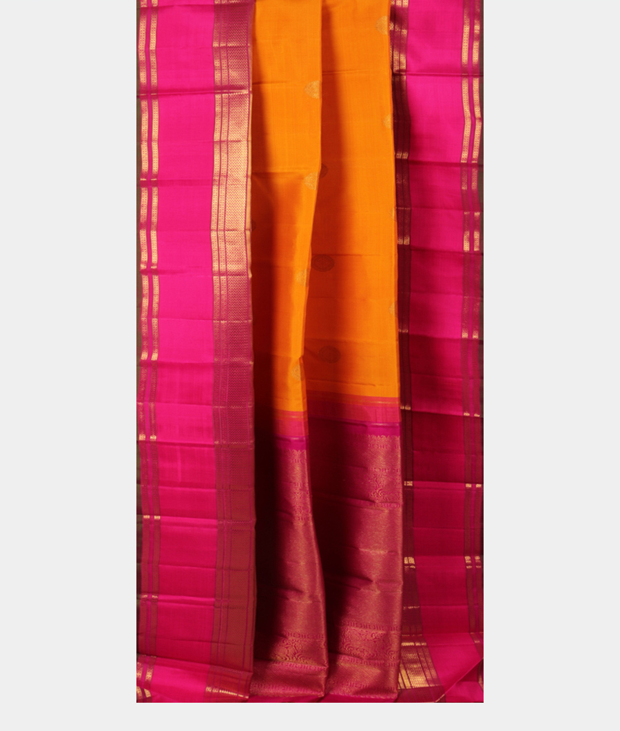 Yellow Handwoven Kanjivaram Silk Saree T2609952