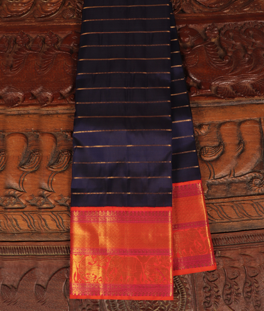 Blue Handwoven Kanjivaram Silk Saree T287208-image