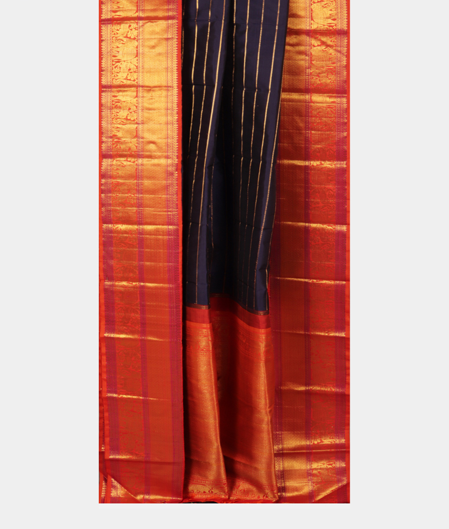 Blue Handwoven Kanjivaram Silk Saree T2872082