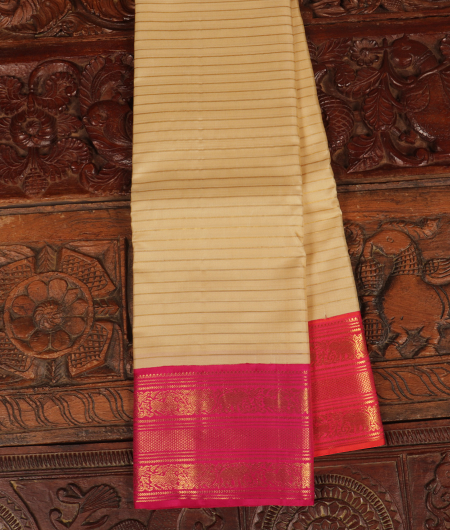 Cream Handwoven Kanjivaram Silk Saree T265072-image