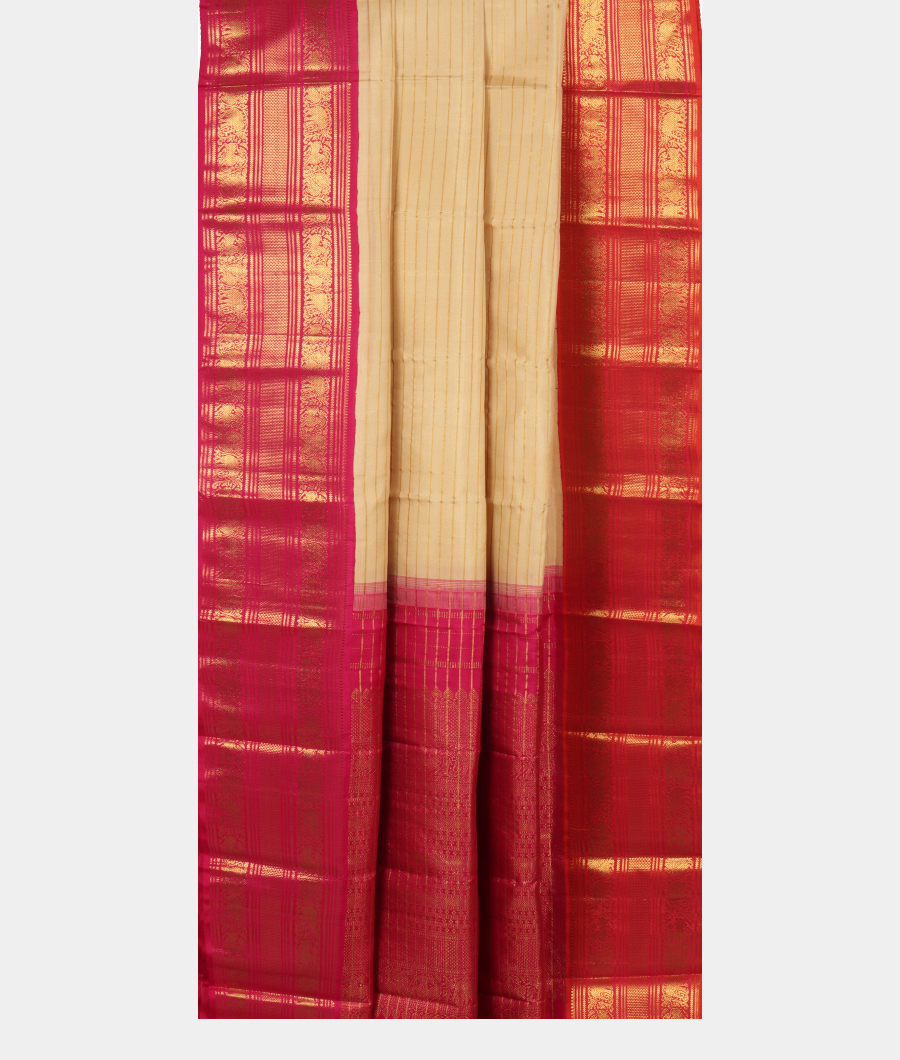 Cream Handwoven Kanjivaram Silk Saree T2650722
